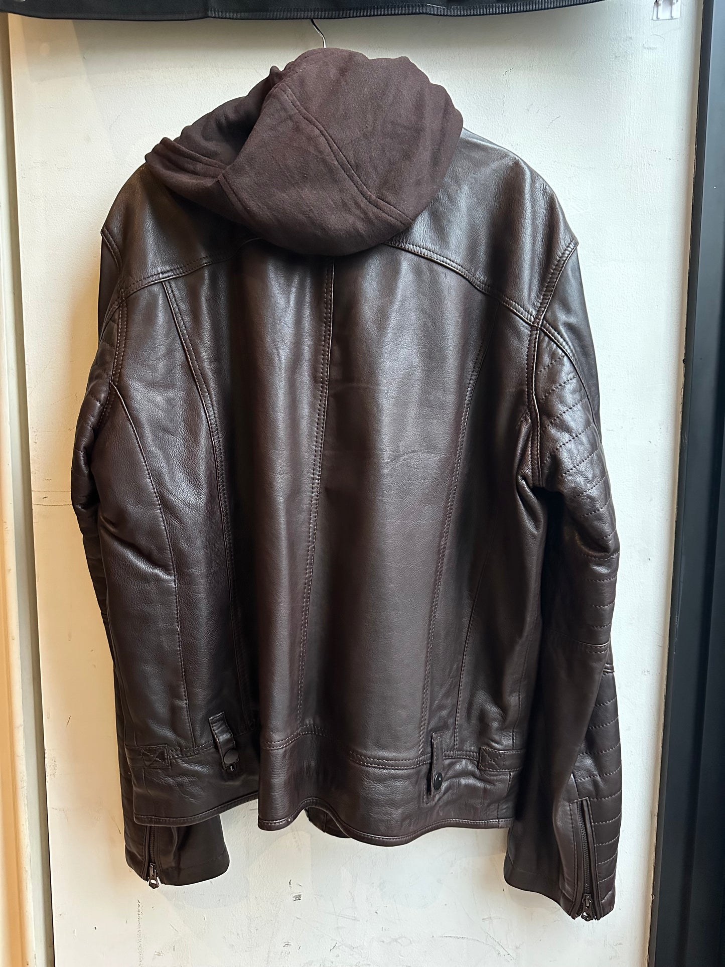 Vintage Hooded Leather Jacket - Lethal 1990