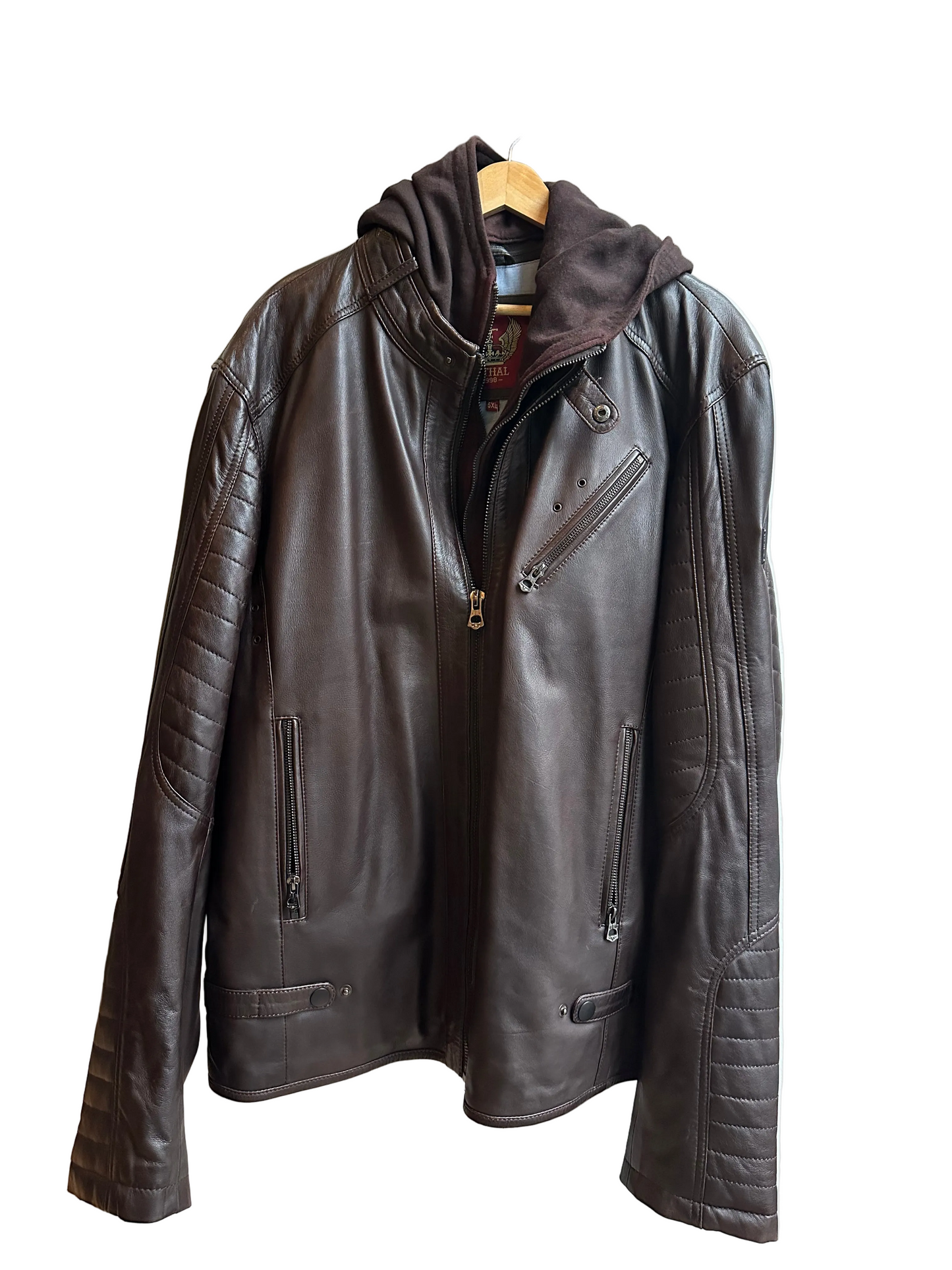 Vintage Hooded Leather Jacket - Lethal 1990