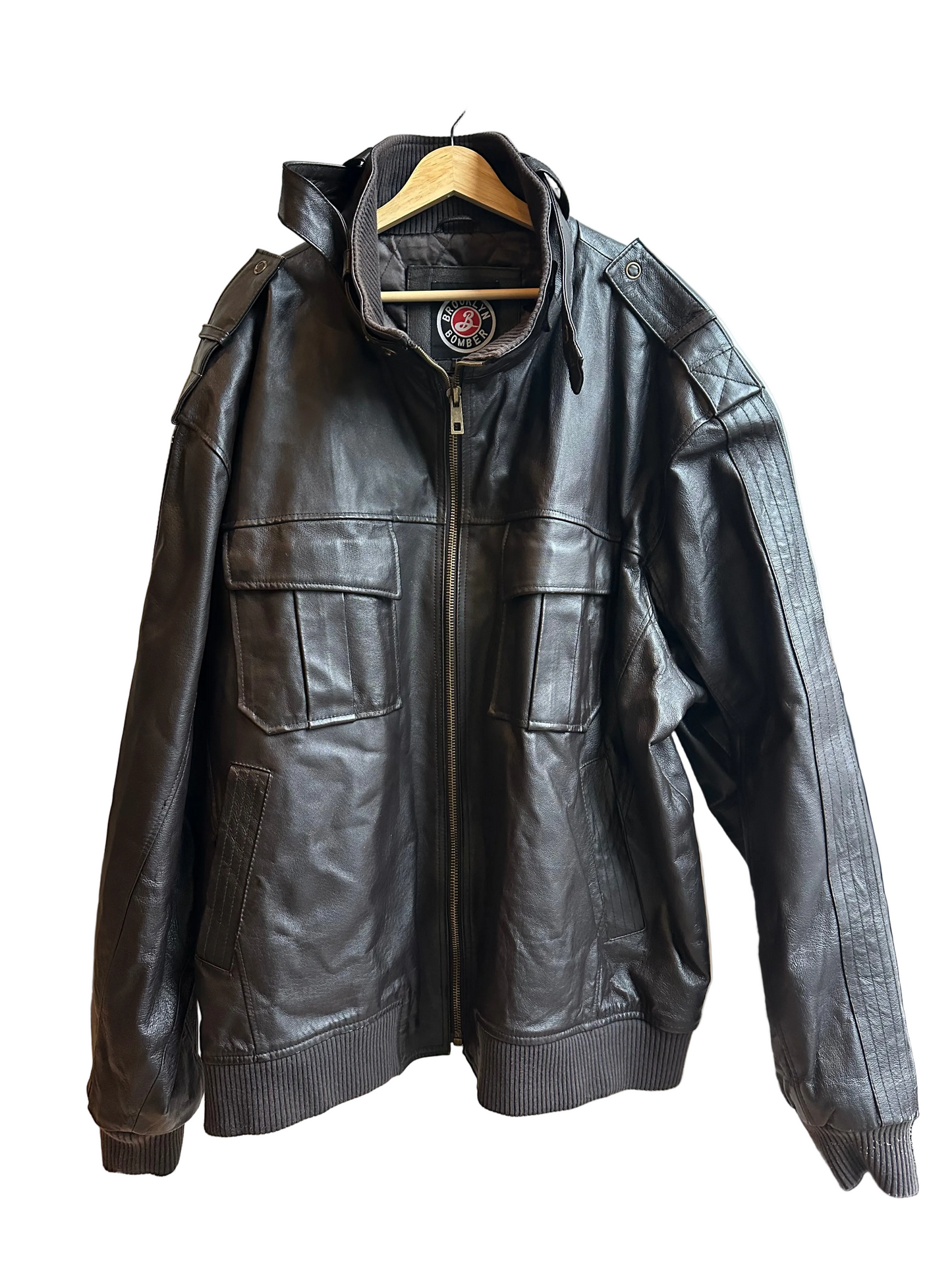 Vintage Leather Coat - Brooklyn Bomber