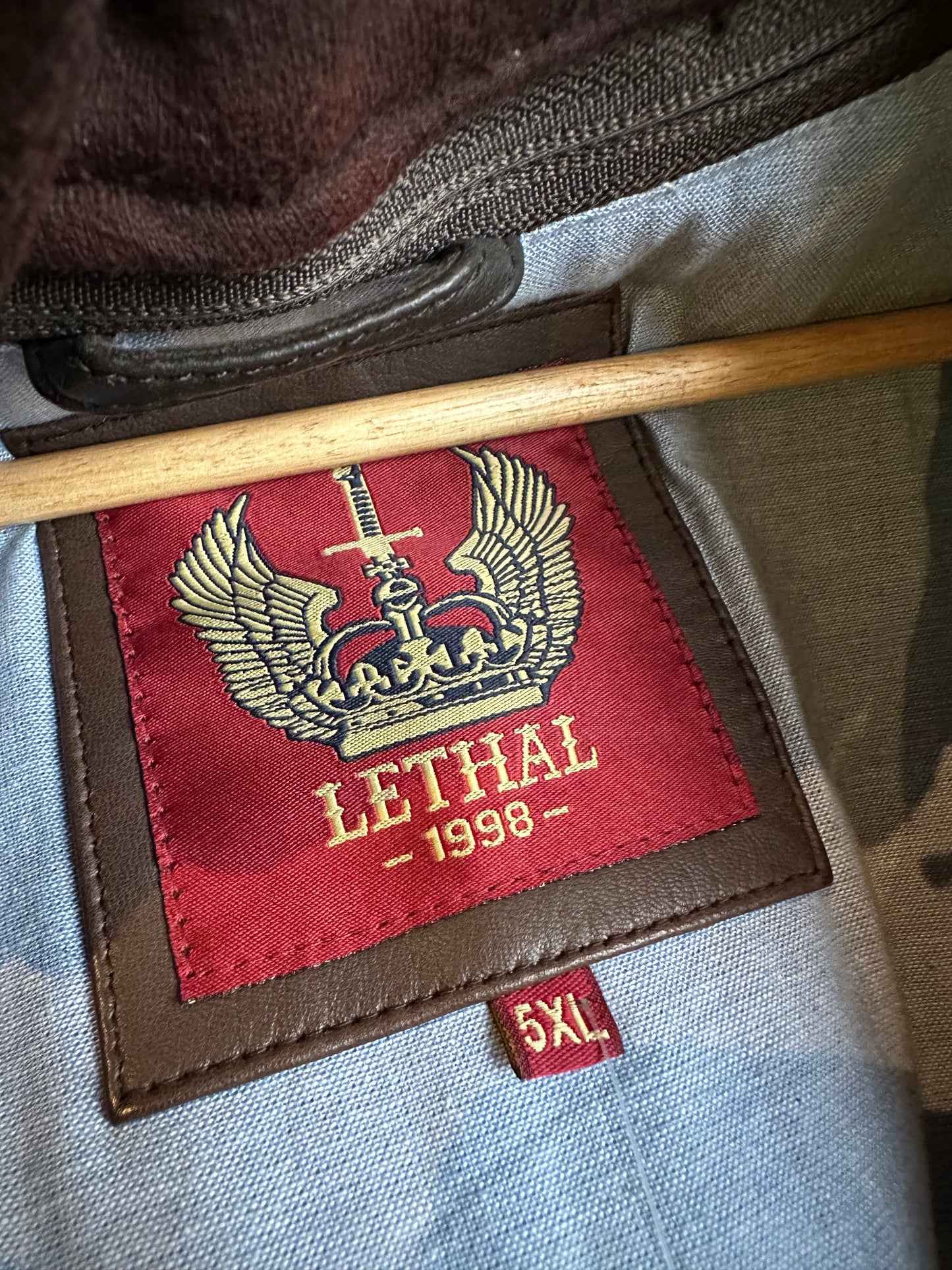 Vintage Hooded Leather Jacket - Lethal 1990