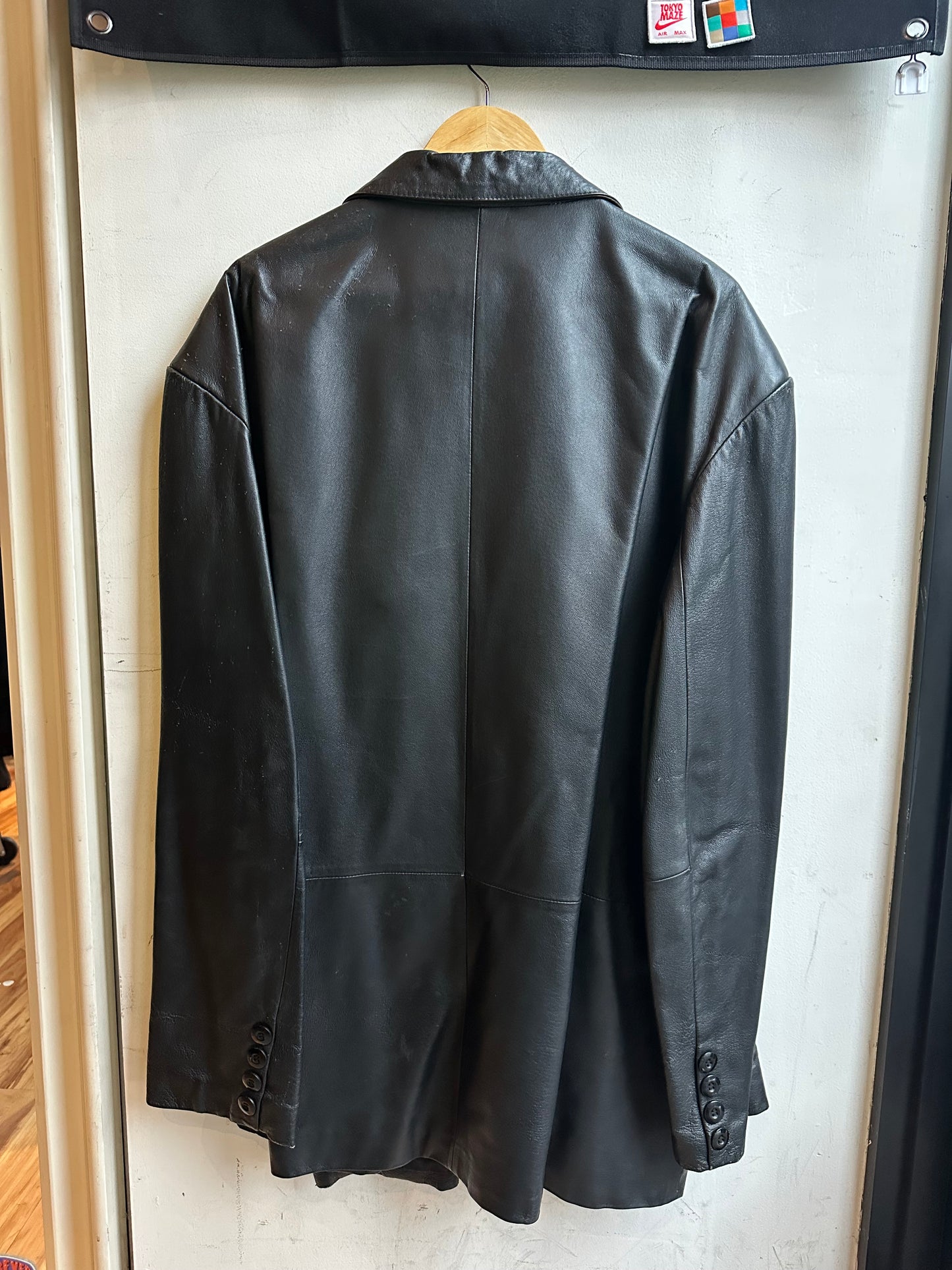 Vintage Leather Coat - Gold Leather